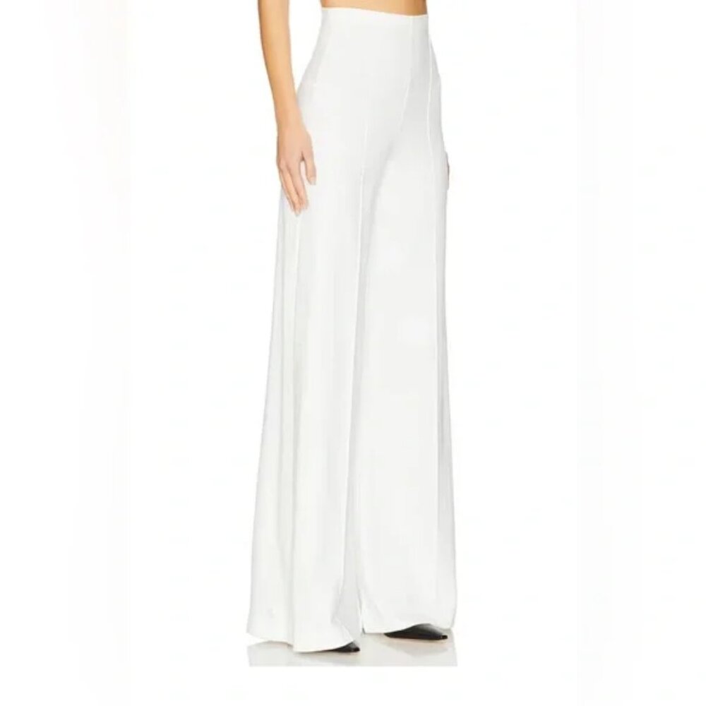NEW RIPLEY RADER White Ponte Knit Wide Leg Pants Size 4 US Large - Picture 2 of 12